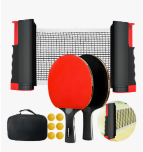 Kit Raquete Ping Pong Profissional + Rede - Tênis De Mesa