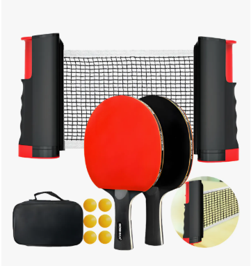 Kit Raquete Ping Pong Profissional + Rede - Tênis De Mesa