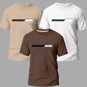 Kit 3 Camisas Masculinas 100% Algodão Premium Conforto Moda Casual Street Paris