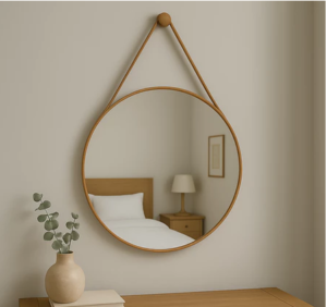 Espelho Redondo Adnet Decorativo Suspenso de Parede 25cm + Pino