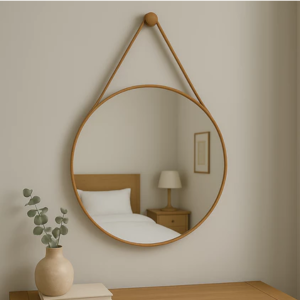 Espelho Redondo Adnet Decorativo Suspenso de Parede 25cm + Pino