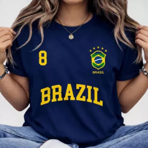 Blusa Feminina Brasil T-shirt Verão Algodão