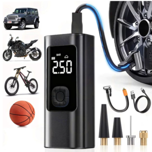 Bomba de Ar Digital Portátil Compressor Inflator Multi-função Calibrador de Carro Recarregável M6