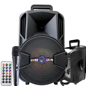 Caixa de Som MP3 1000W LED Alto Falante Grande Entrada P10 Instrumento ou Microfone