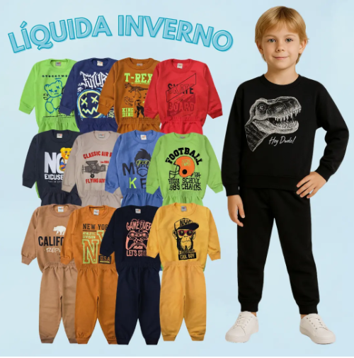 Moletom Masculino 3 Conjunto Inverno Infantil