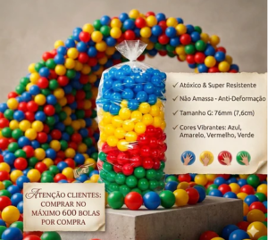 Bolinhas para Piscina 100 Unidades coloridas 76mm Melhor Material Não Amassa