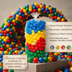 Bolinhas para Piscina 100 Unidades coloridas 76mm Melhor Material Não Amassa