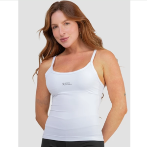 Regata Alça Fina Fitness Blusa Feminino Liso Poliamida Tank Top Slim Camiseta Academia Verão