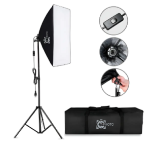 Kit Iluminação Softbox 50x70cm T-Photo com Tripé Ajustável