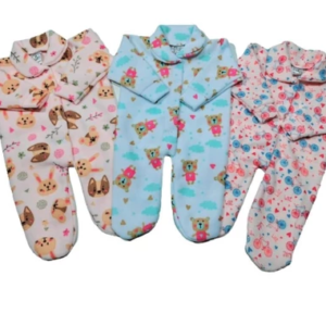 KIT COM 3 MACACÕES BEBÊ SOFT QUENTINHO E MACIO- ESTAMPADO MENINO MENINA