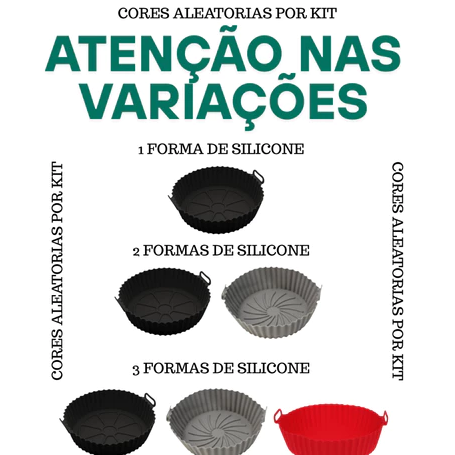 Kit 1/2/3 Formas Silicone Air fryer para sua Cozinha - Imagem 2