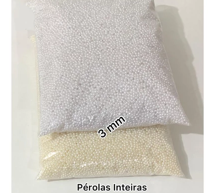 Pérola ABS Inteira COM FURO Branco ou Creme para Pulseiras, Colares e Laços - Imagem 2