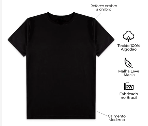 Camiseta Básica Algodão Confortável Casual Academia e Dia a Dia - Imagem 2