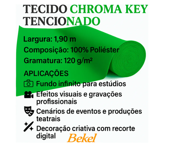 Tecido Chroma Key 5,00 X 1,90 Fundo Fotografico Infinito