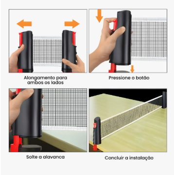 Kit Raquete Ping Pong Profissional + Rede - Tênis De Mesa