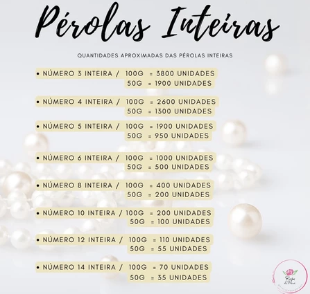 Pérola ABS Inteira COM FURO Branco ou Creme para Pulseiras, Colares e Laços
