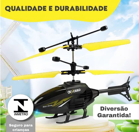 Helicóptero Controle Remoto Brinquedo Sensor de Mão USB Recarregável